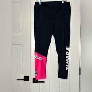 Zumba Wear Black and Pink Leggings - XXL